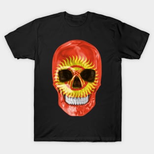 Kyrgyzstan Flag Skull - Gift for Kyrgyzstani With Roots From Kyrgyzstan T-Shirt